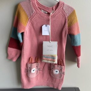 NEXT UK - 2 piece knitted dress - 12-18 months -NWT